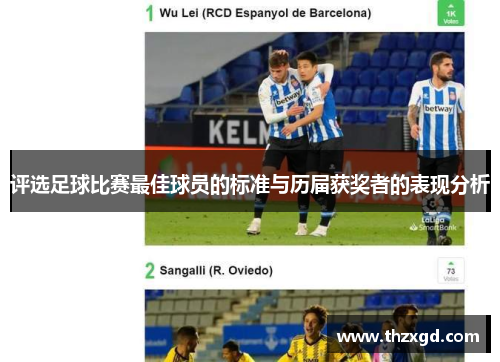评选足球比赛最佳球员的标准与历届获奖者的表现分析